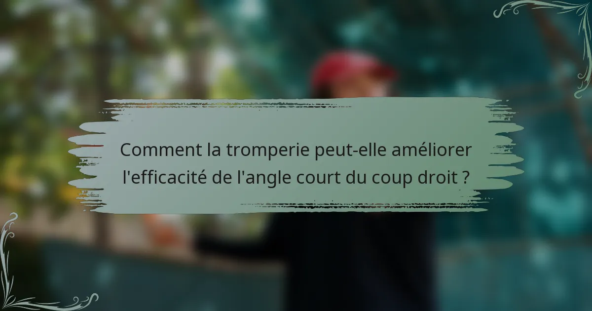 Comment la tromperie peut-elle améliorer l'efficacité de l'angle court du coup droit ?
